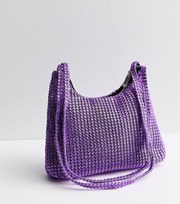 New Look Purple Diamante Shoulder Bag